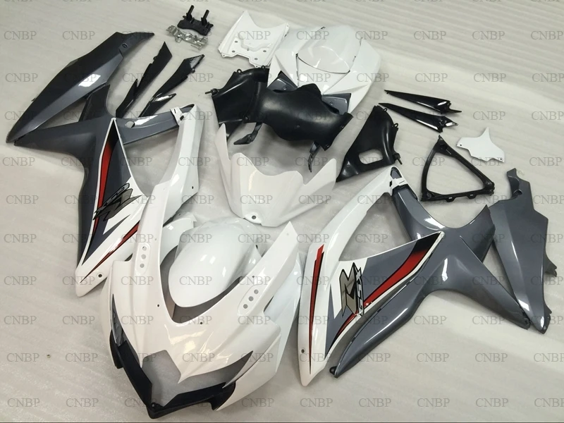GSX R 750 2008 2010 K8 Обтекатели GSXR750 Пластиковые обтекатели 2009 белый серый корпус