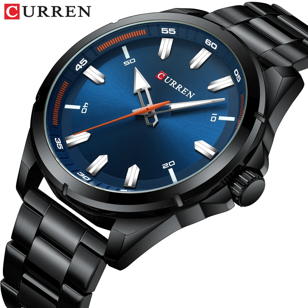 

CURREN Watch Men Luxury Black Stainless Steel Men's Wrist Watches Sport Watches for Man Quartz Wrist Watch Men Waterproof 8320