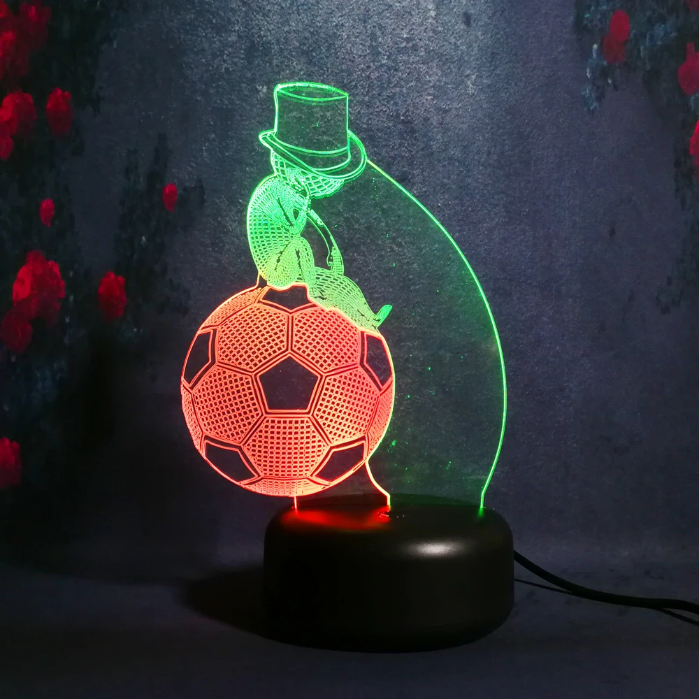 Новинка Рождество мышление Человек Футбол 3D Оптическая иллюзия футбол LED