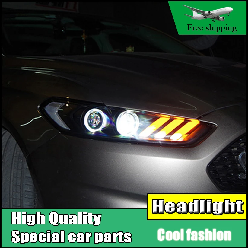Автомобиль голове стиль лампа чехол для Ford Mondeo Fusion 2013 2014 2015 фары светодиодный фар