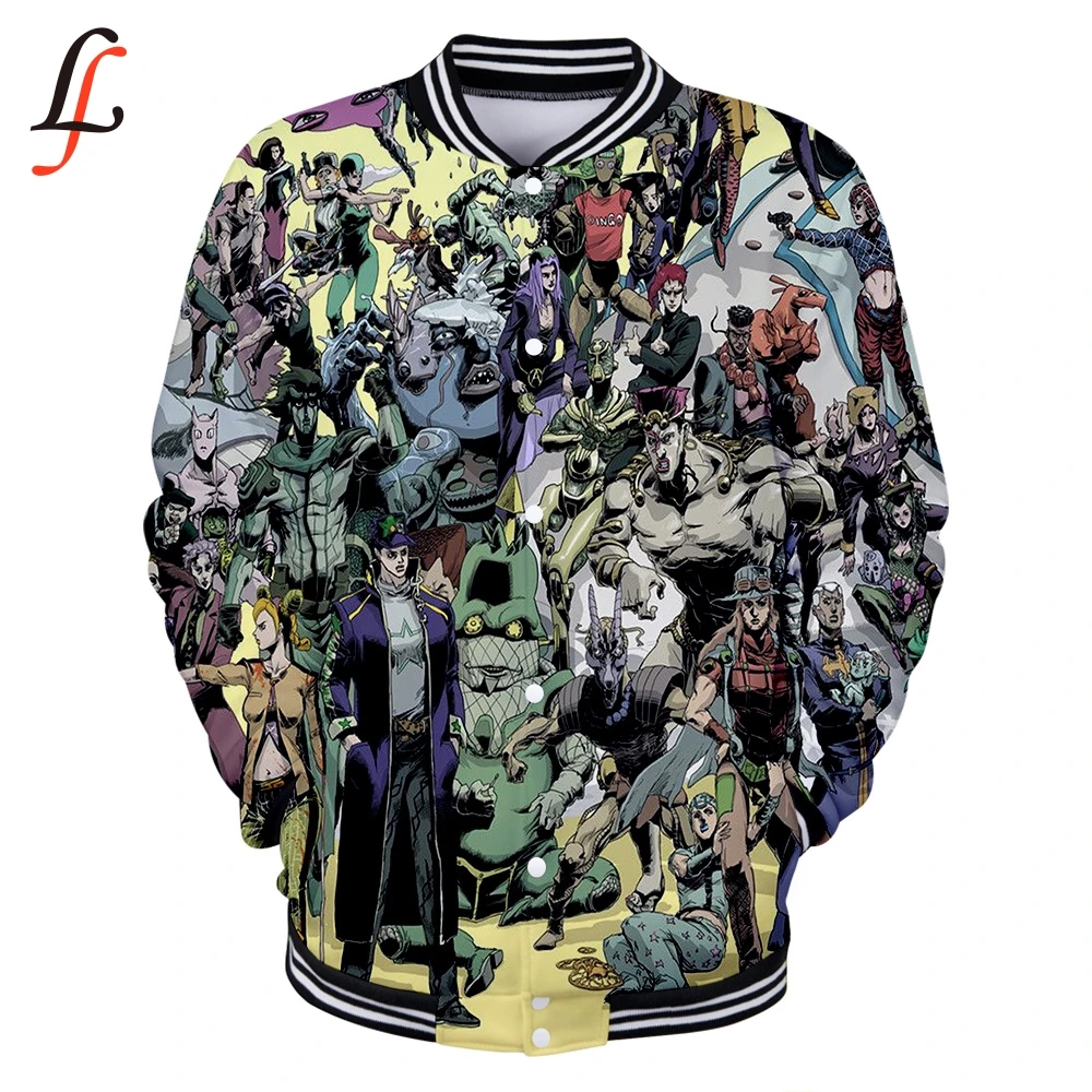 JOJO 3D толстовки женские/мужские зимние повседневные Harajuku бейсбольная куртка Modis