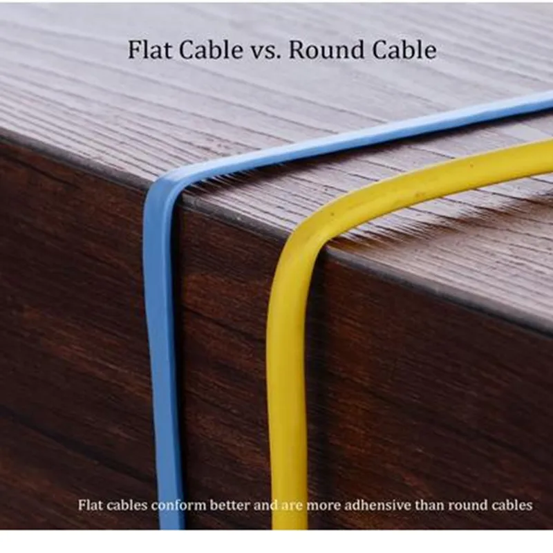 Кабель Ethernet Cat6 плоский кабель 50 футов тонкий интернет Патч Lan провод из чистой