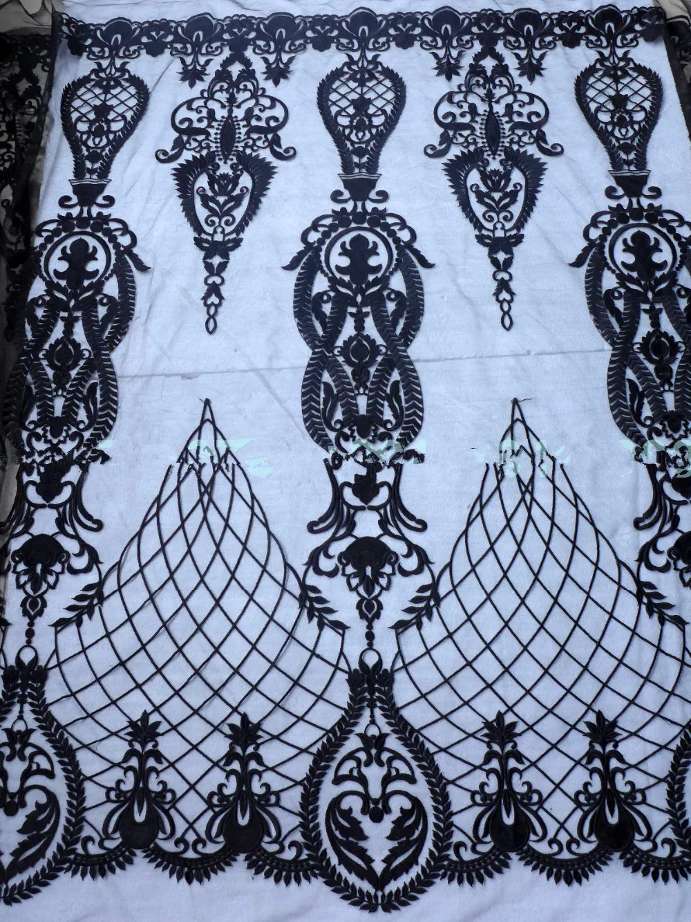 5yards hot popular off white/black high quality milk tulle embroidery fabirc for wedding dress guipure lace fabric | Дом и сад