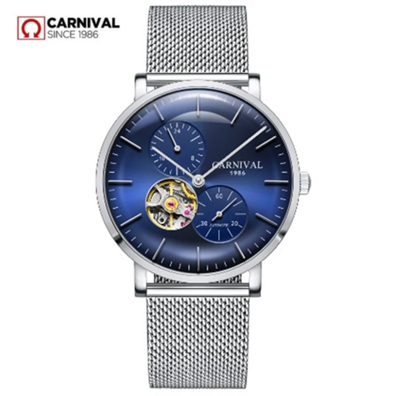 

Ultrathin tourbillon automatic mechanical watches men genuine leather strap waterproof men watch clocks reloj erkek kol saati