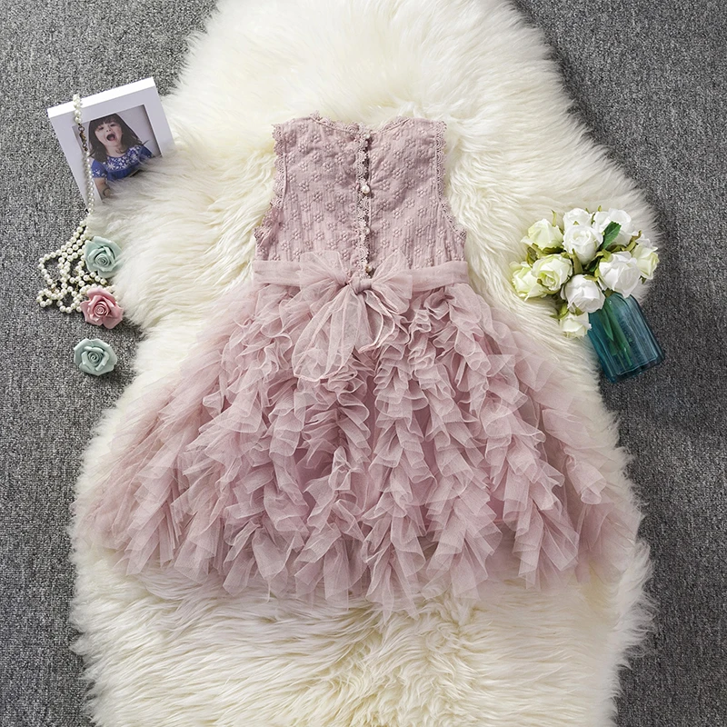 Одежда для маленьких девочек платье принцессы с цветами на свадьбу