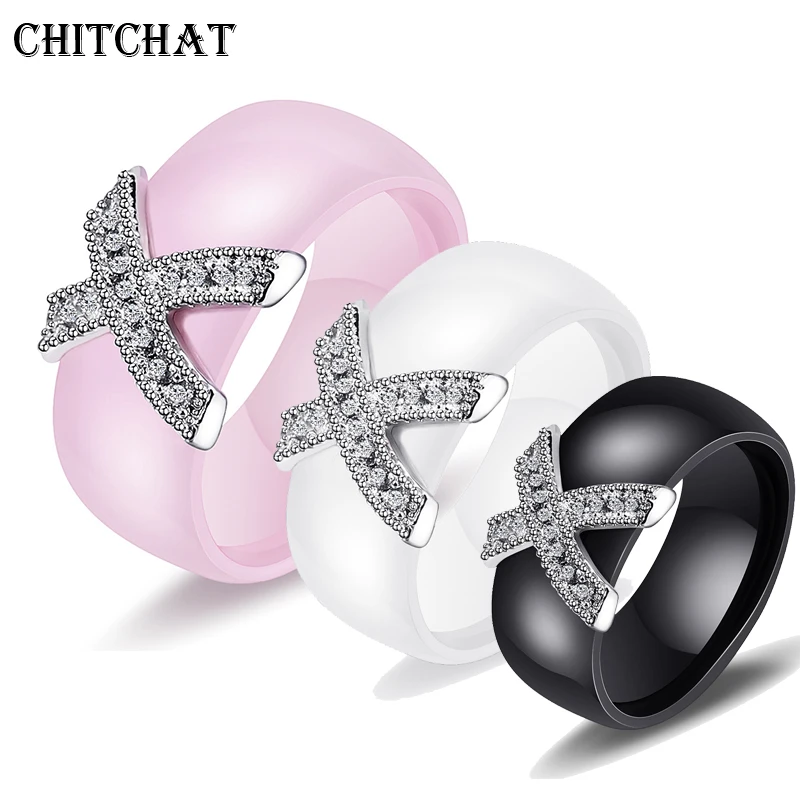 Парные керамические кольца 8 мм для женщин и мужчин с камнями ААА светло розового