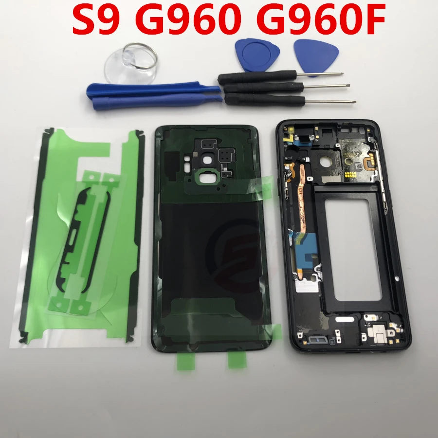 S9 полный корпус задняя крышка аккумулятора + средняя рамка для Samsung Galaxy G960 G960F