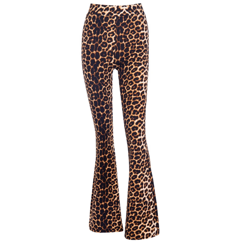 Хлопок для похудения Leopard Высокая талия брюки осень 2019 Весна Повседневная одежда