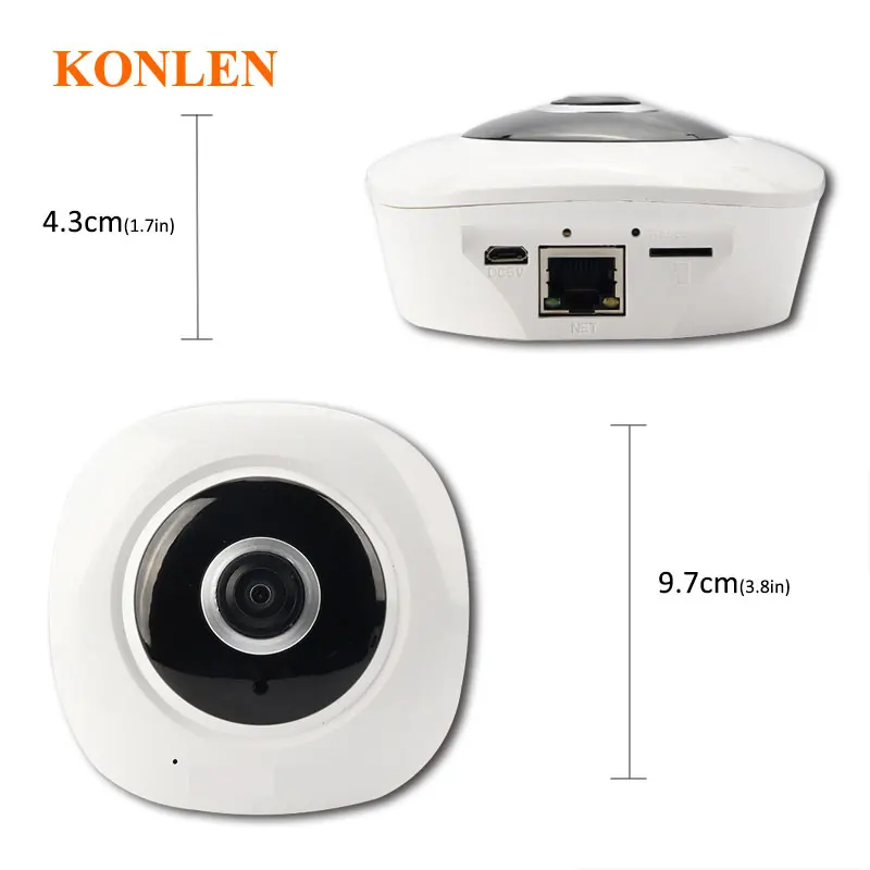 KONLEN 3MP Беспроводная рыбий глаз Домашняя безопасность VR ip-камера Смарт wifi HD 360