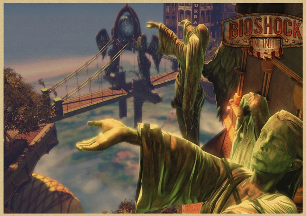 BioShock Retro poster Home Furnishing decoration Kraft Game Poster Drawing Painting Wall stickers