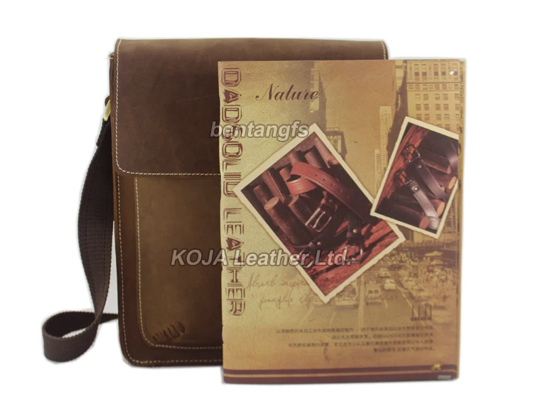 NEW  Fashion Crazy Horse Leather Mens messenger Bag Genuine Leather shoulder bag for Men Casual Bag Sling Briefcase M133#