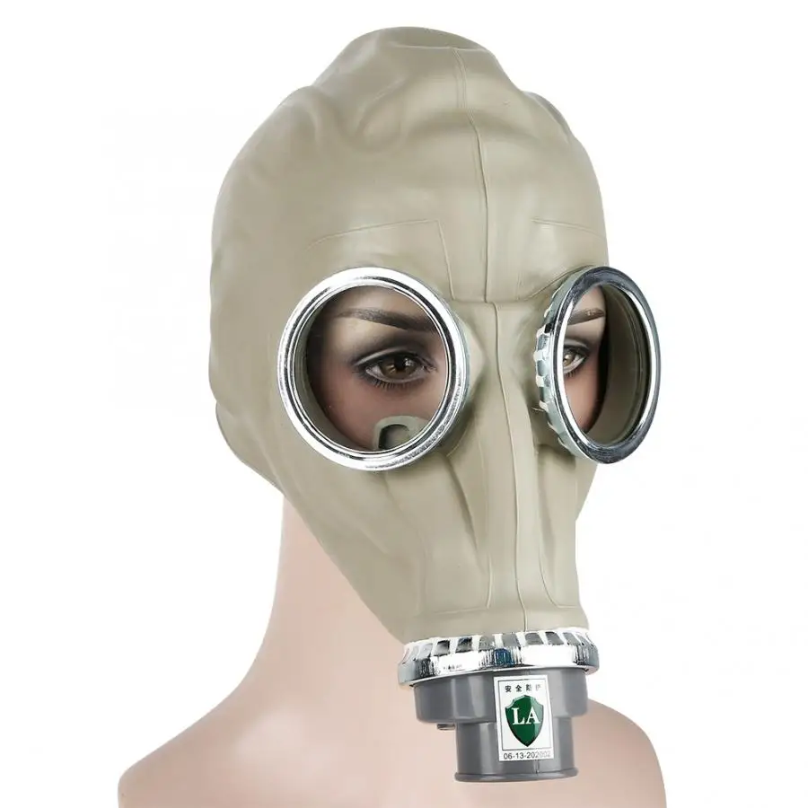 Противогаз из натурального каучука в стиле милитари полнолицевой защитный