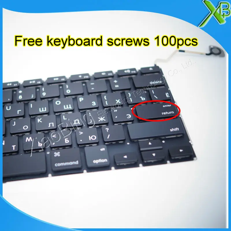 Совершенно новая русская клавиатура A1297 для MacBook Pro 17 1 дюйма маленькая Enter RS + винты