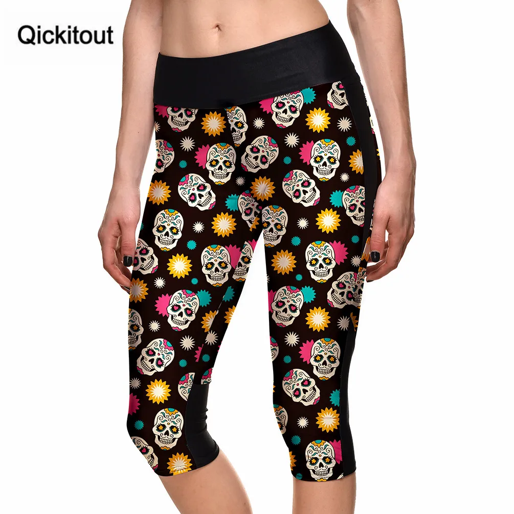 Сексуальные популярные женские брюки с 7 точками модные надписью love skull red yellow stars