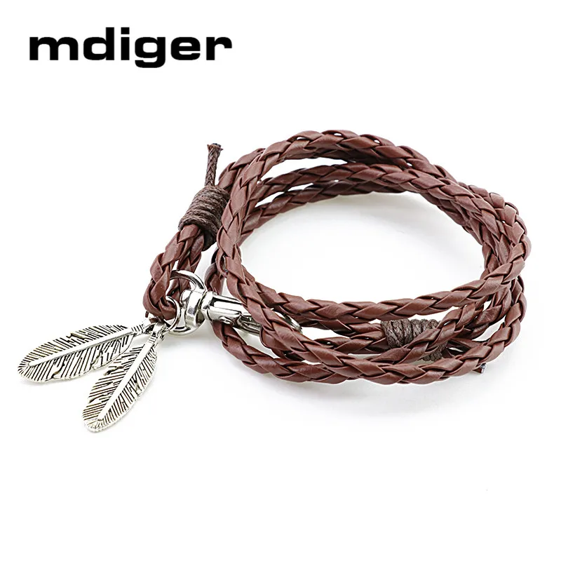 Mdiger модные ювелирные изделия PU Очаровательные кожаные браслеты Подарочные