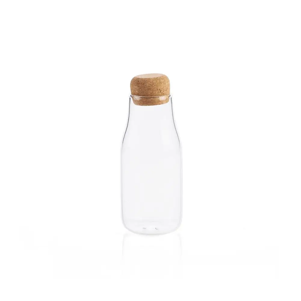 300ml 600/300/150 мл стеклянная бутылка для хранения для сыпучих продуктов ящик для хранения с крышкой из пробкового дерева Колонка герметичных банок Еда органайзер для специй банок - Цвет: 300ml