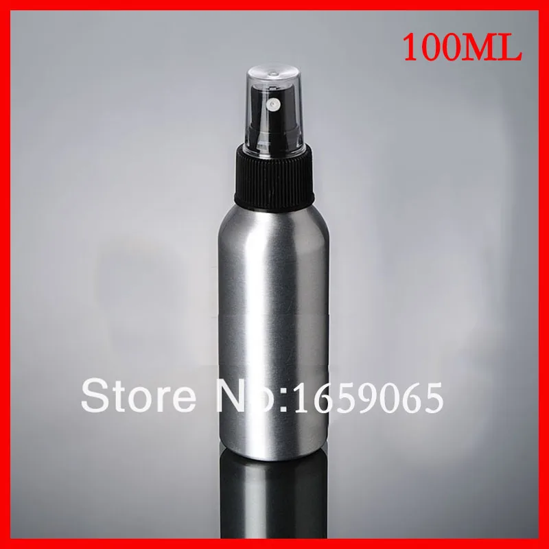 

100ml Aluminium bottle pump sprayer bottle black pump spray head Aluminum metal bottle Refillable bottle mist sprayer 100pcs/lot
