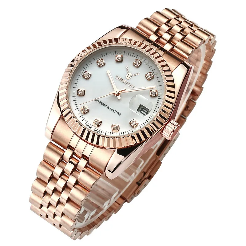 Роскошные Rolexable модные женские часы черные повседневные Кварцевые водонепроницаемые наручные часы розовое золото Reloj Mujer Часы - Цвет: 8