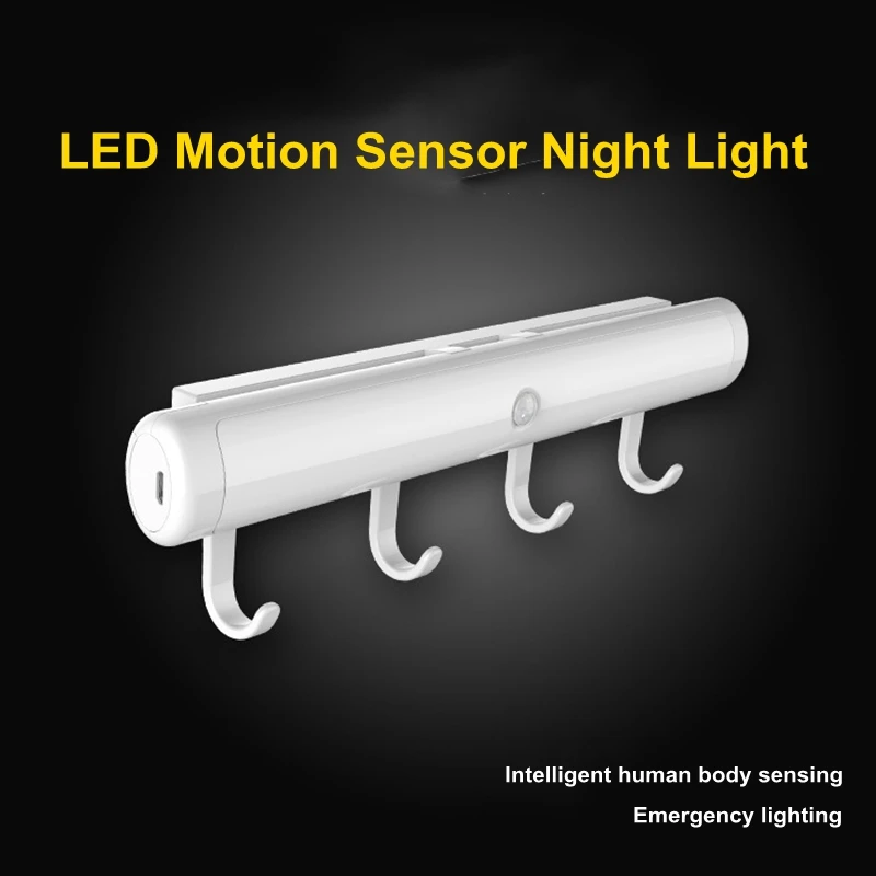 12LED ИК-датчик движения Rechargeale светодиодный ночник Внутреннее освещение для ванной прихожей лестницы Авто Вкл/Выкл настенный светильник