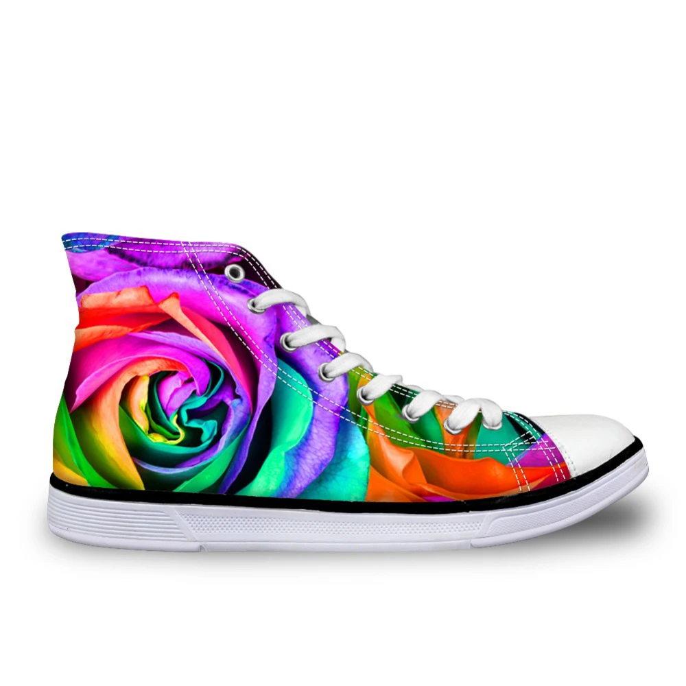 Цветная обувь с цветочным узором на вулканизированной подошве Женская