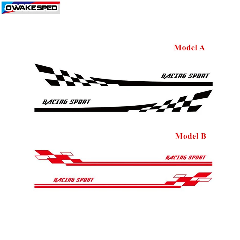 Наклейка на дверь автомобиля боковая юбка для Honda FIT JAZZ RS 2014 2018 Racing Sport Flag