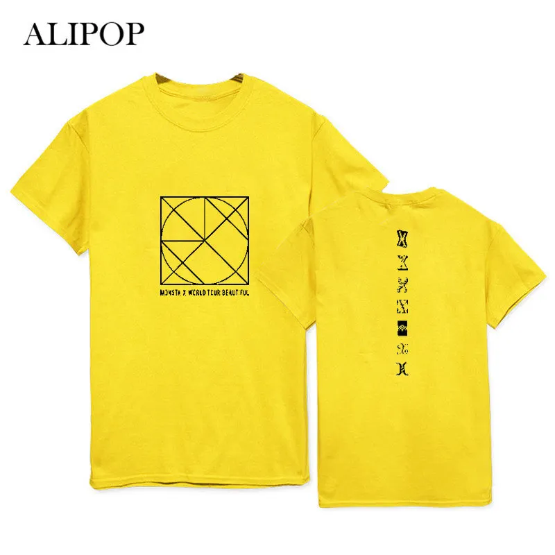 K Pop Kpop MONSTA X Be Beautiful Album Shirts POP повседневная хлопковая одежда футболка топы с