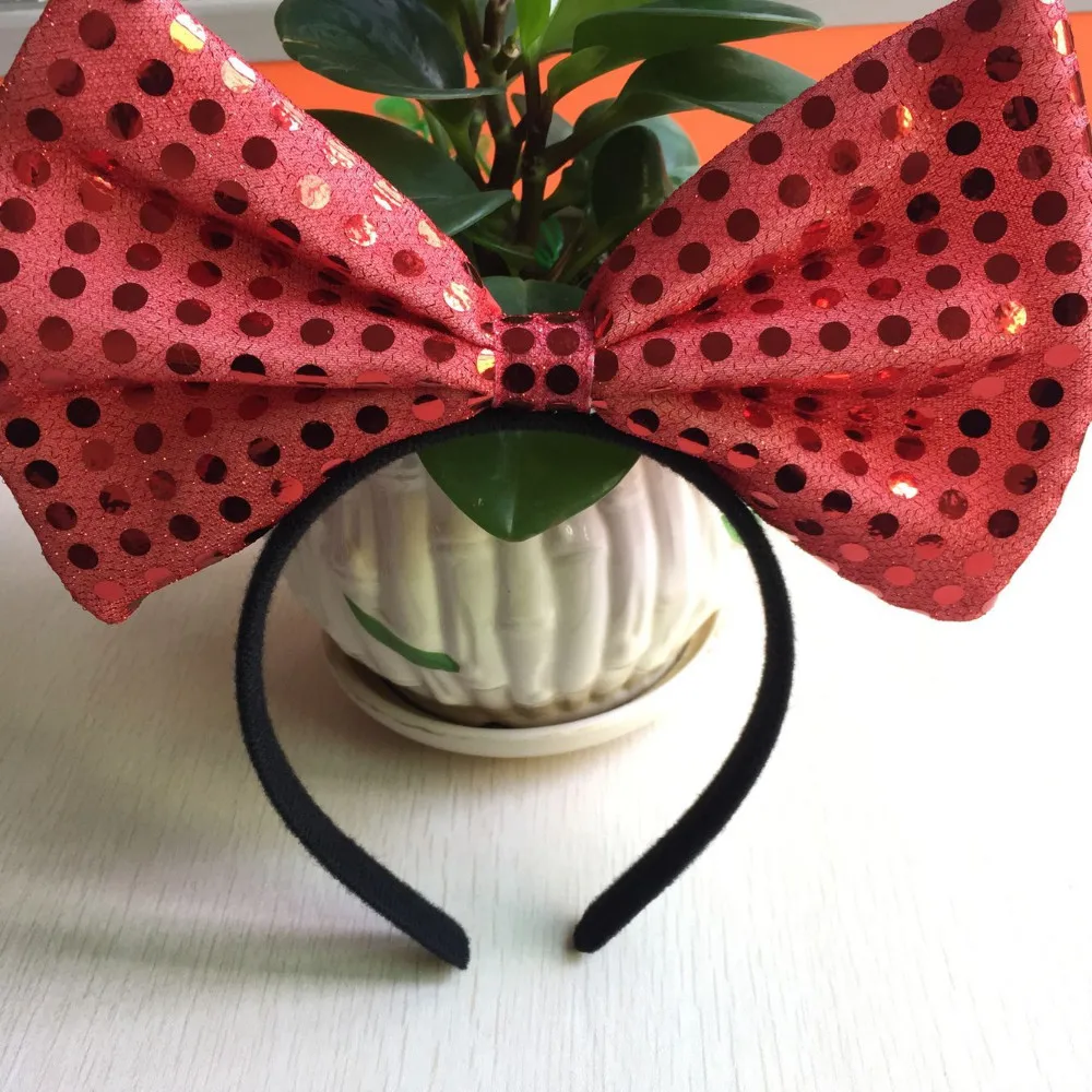 7 шт. повязка на голову с блестками и бантом для девочек Дамский бантик мигающий