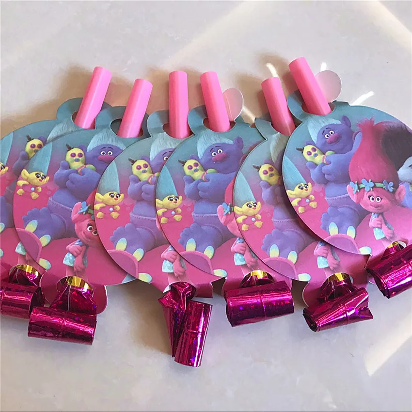 6 шт./лот хит продаж Мультяшные тролли тема для детского дня рождения украшения