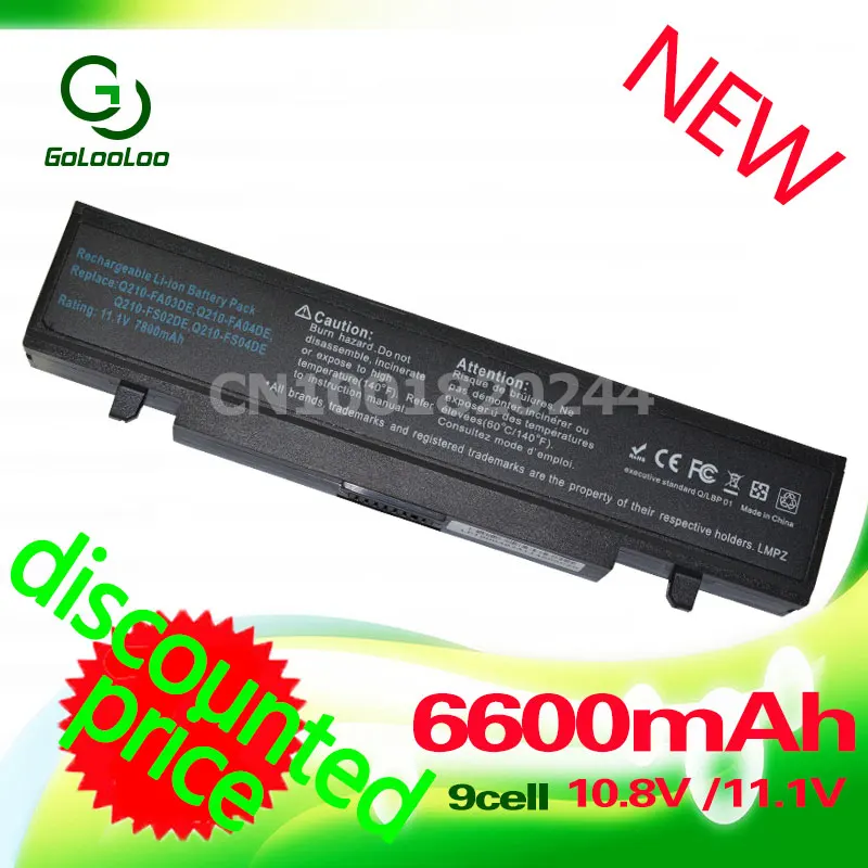 Golooloo 6600 мАч аккумулятор для ноутбука samsung AA-PB9NC6B R540 AA-PB9NC5B AA-PB9NC6W AA-PB9NS6B R518 R519 R520 R522