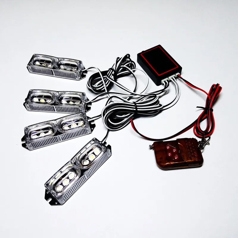 1 Набор 4 в беспроводной дистанционный пульт 4X 6LEd 12V автомобиль Предупреждение