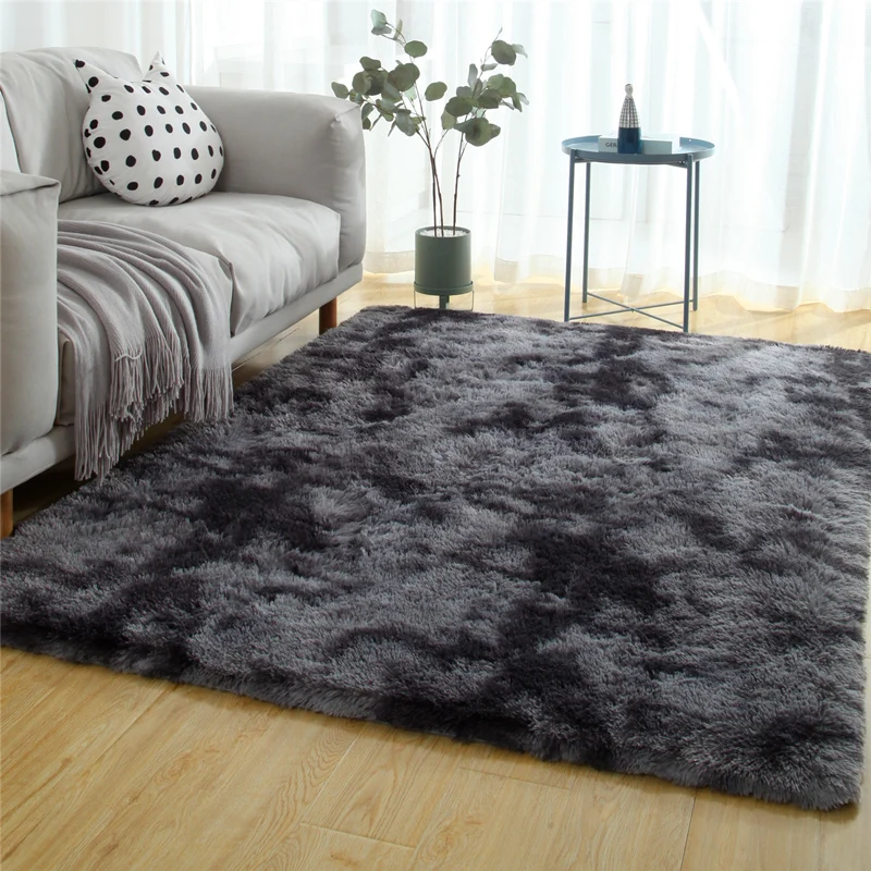 

Bedroom plush bedside carpet living room coffee table mat gradient thick floor rug soft skin carpet encryption thick blanket