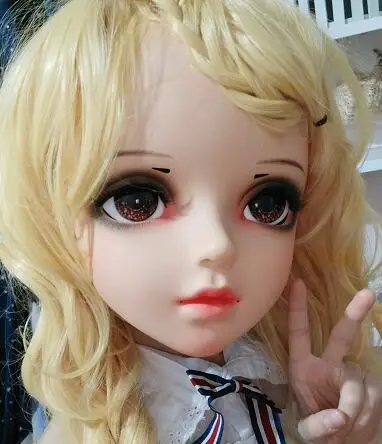 Standard makeup Miao-10) женские милые девушки смолы половина головы кигуруми BJD маска косплей японского аниме ролевая маска Лолиты кроссдресс кукольная маска - Цвет: Standard makeup