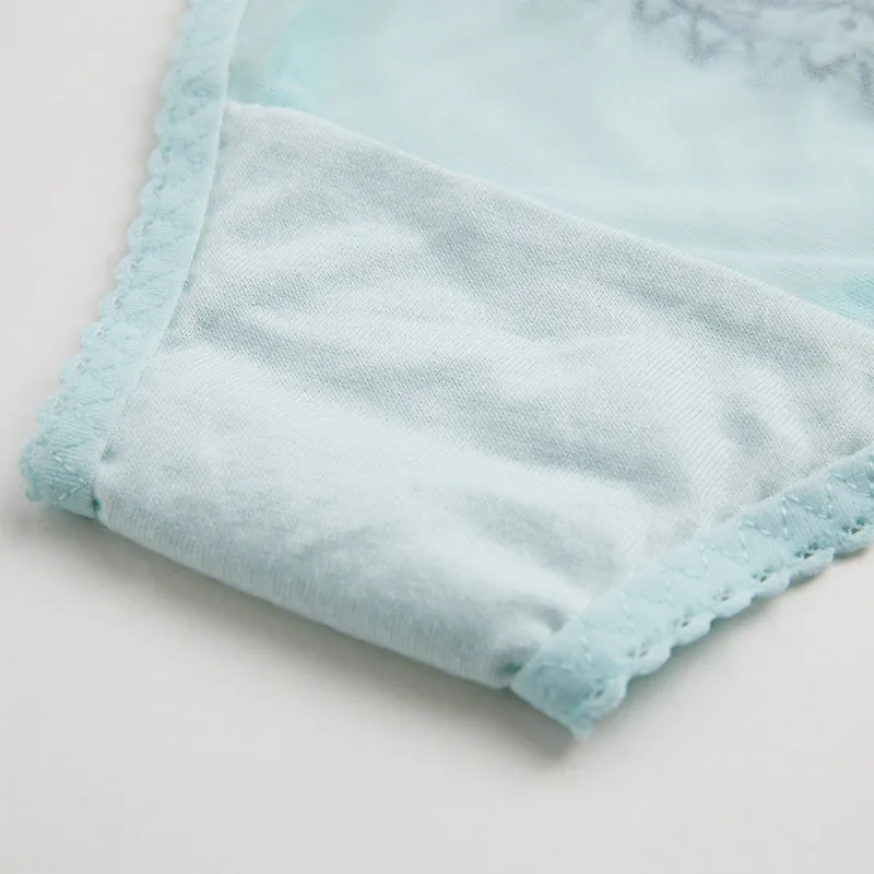 Модные Зеленые кружевные сексуальные трусики женские хлопковые трусы бесшовные