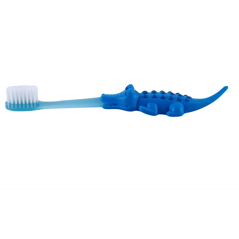 Детская зубная щетка с мультяшным крокодилом мягкая щетина для чистки рта