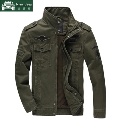 Army Green Мужская куртка в стиле милитари, большие размеры, весна-осень, хлопок, армейский Стиль, однотонные мужские куртки и пальто, модная куртка-бомбер с повязкой на руку, Мужская M-6XL - Цвет: Army Green