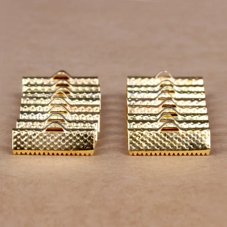 10mm kc gold plated Crimp end beads women leather cord clasp Textured Caps tips String strap choker Necklace Bracelet Connector | Украшения