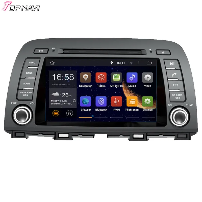 

Topnavi 8 ''Восьмиядерный 4 Гб RAM Android 6,0 Автомобильный Радио Стерео GPS для MAZDA CX-5 2012-/MAZDA 6 третьего поколения GJ 2012-