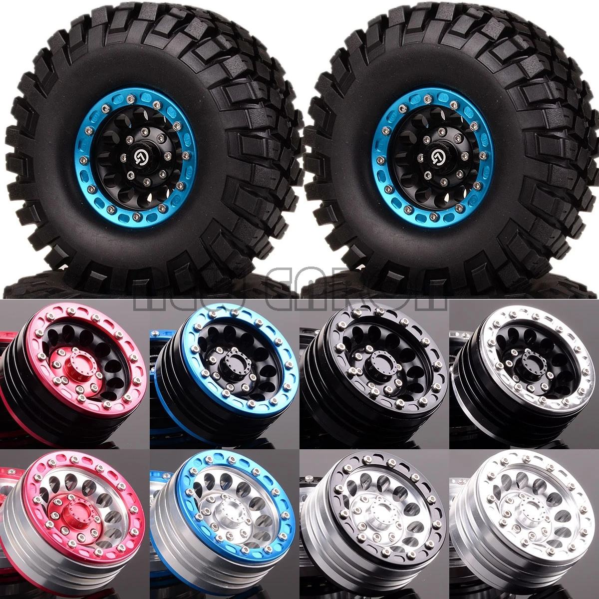 

NEW ENRON 4Pcs 1.9" Alloy Wheel & 112mm Super Swamper Rocks Crawler Tyre RC 1/10 1:10 TRX-4 Tamiya CC01 MST jimny Axial SCX10