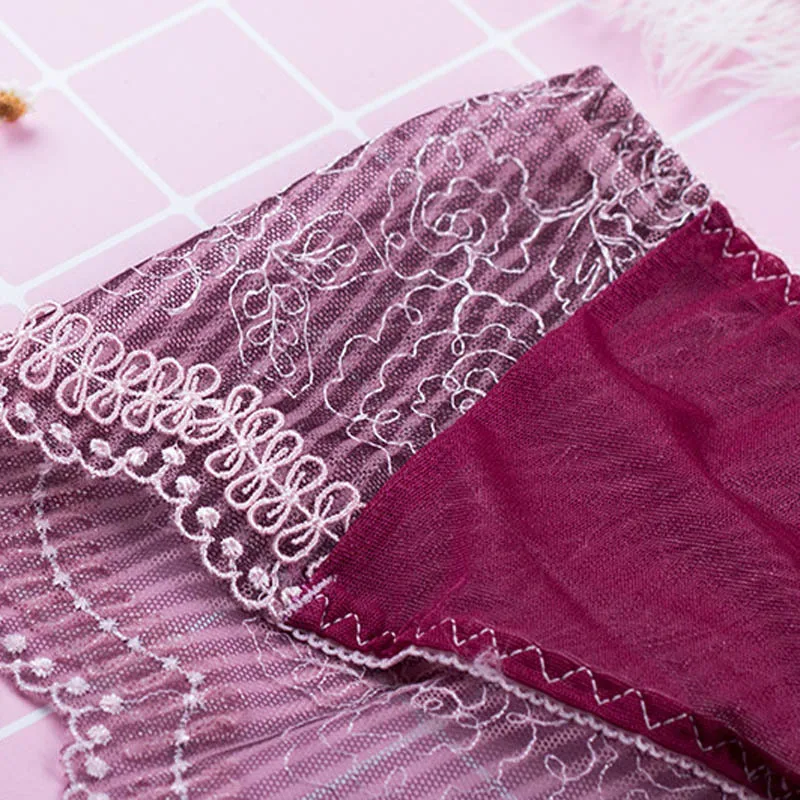 Roseheart новые женские модные синие кружевные трусики с вышивкой хлопковые низкой