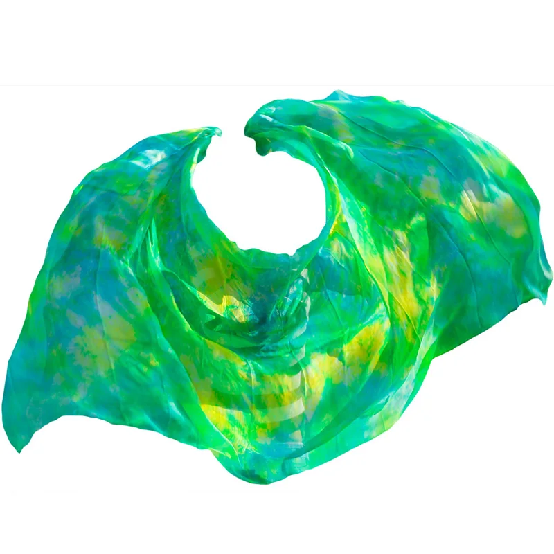 100% Шелковая вуаль для сцены реквизит шелковых танцев деревянные палочки танца