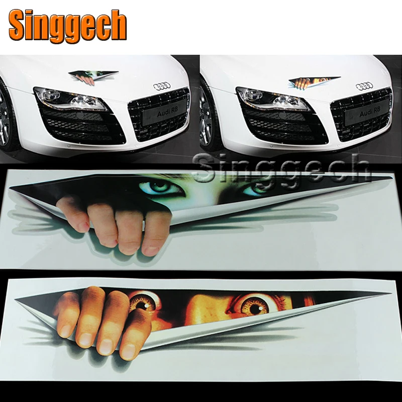 Реалистичные 3D Глаза наклейки для автомобиля Skoda Octavia 2 A7 Fabia Superb Yeti Volkswagen VW Polo Passat B5