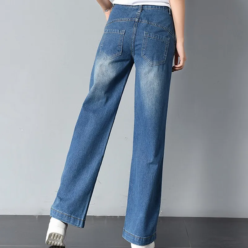 PLAMTEE/корейские джинсы с высокой талией женские Джинсы бойфренда свободные