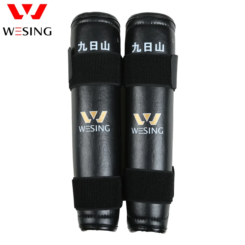 Wesing щитки для голени, защитное снаряжение для ног, держатель для колена, ремни для Муай Тай, тхэквондо, цвет черный, поддержка колена (пара)
