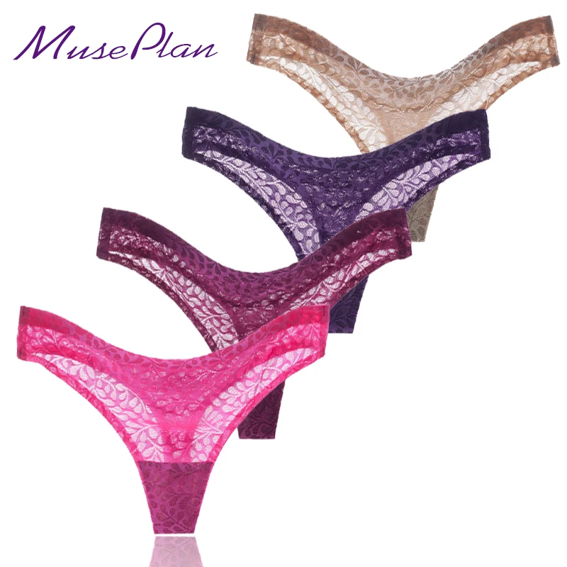 4 шт. в партии! L женские сексуальные кружевные стринги трусы Бесшовные хлопковые