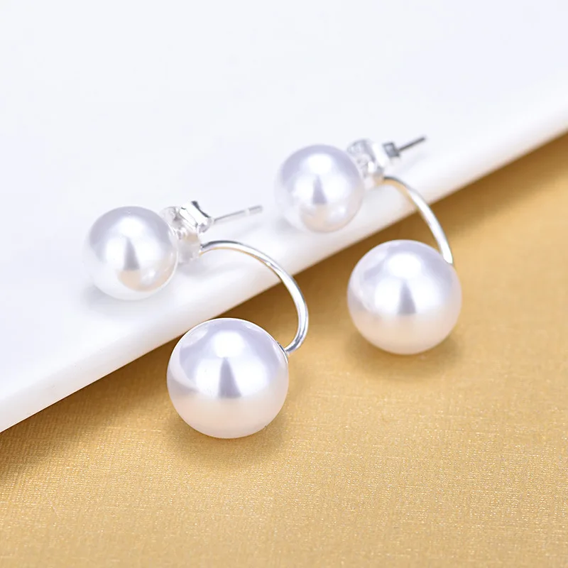 Женские двойные серьги гвоздики из стерлингового серебра 925 пробы с