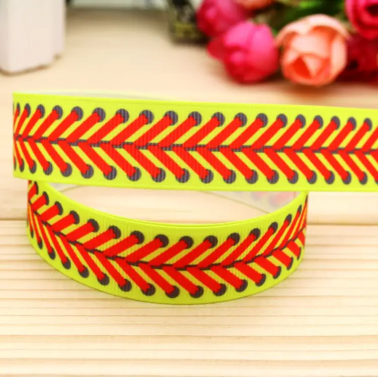 7/8 ''Бесплатная доставка лента с принтом в рубчик головной убор украшение