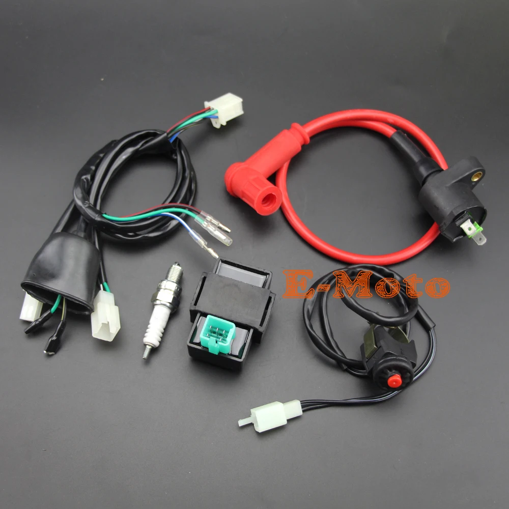 

Жгут проводов Kill Switch Racing катушка зажигания 5 Pin AC CDI C7HSA наборы свечей зажигания для 110-125CC Pit Dirt Bike NEW