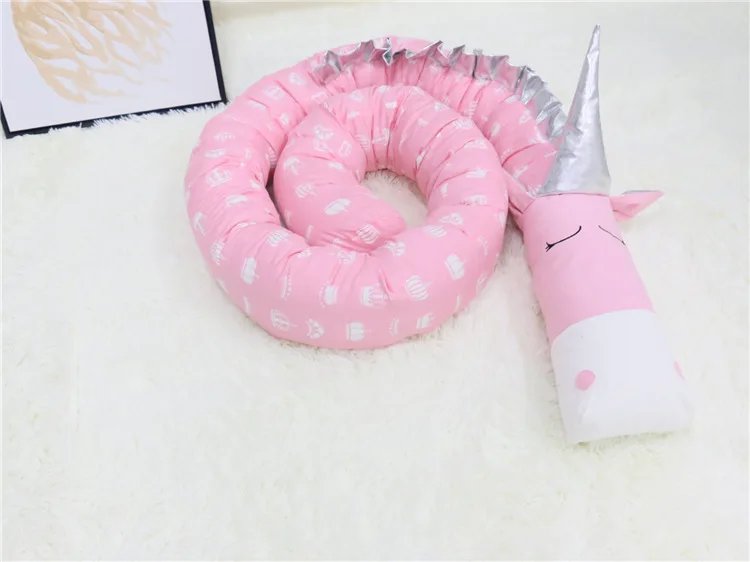 Бамперы для детской кровати хлопковые защитные подушечки в виде единорога