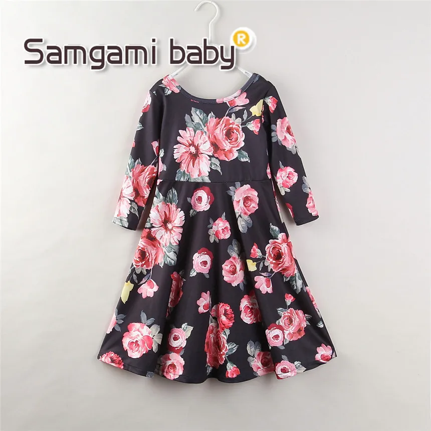 Модные одинаковые комплекты для семьи SAMGAMI весенние платья с длинными рукавами и