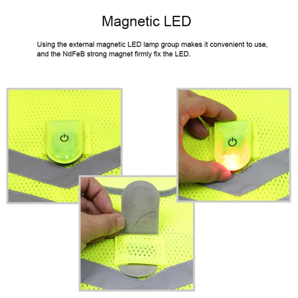 Флуоресцентный желтый светодиодный жилет для велоспорта|highly reflective|high visibility